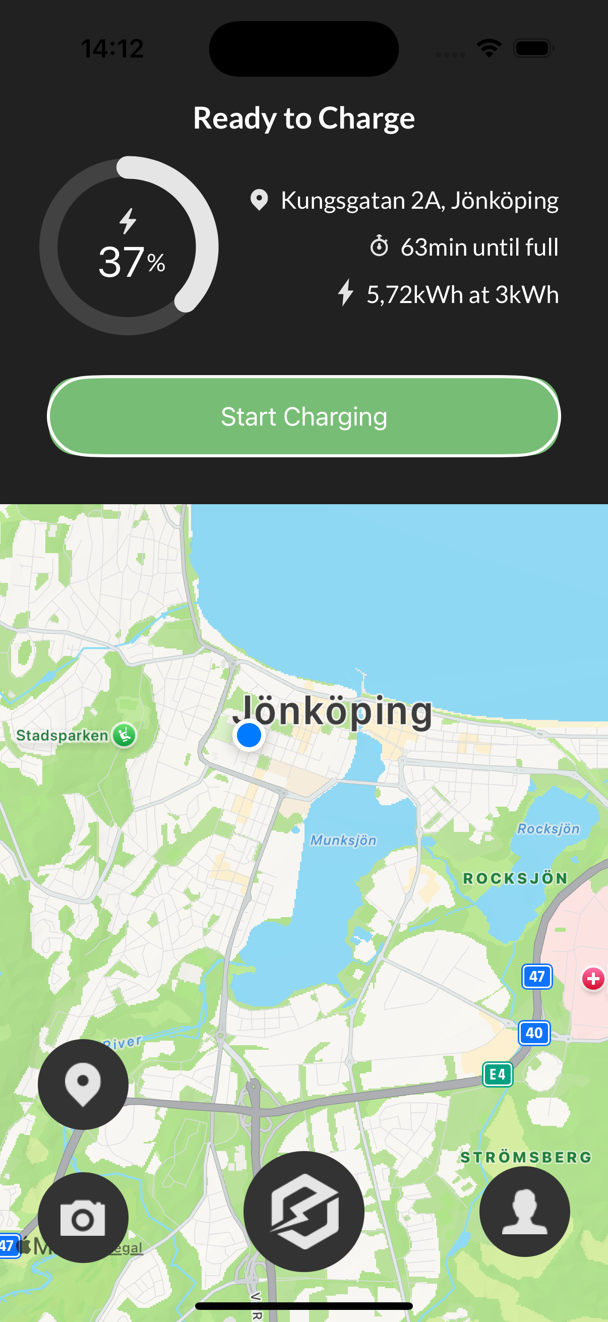 iOS App for Electric Vehicle Charging